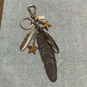 Coach Bag charm/keychain feathers and stars
